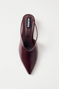Eros Leather Mules - Burgundy