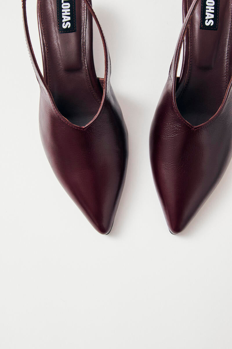 Eros Leather Mules - Burgundy