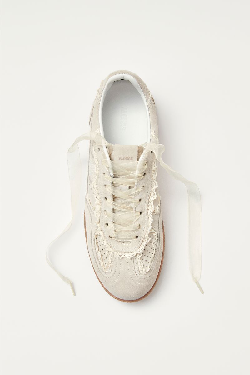 Leather Sneakers - Crochet Cream