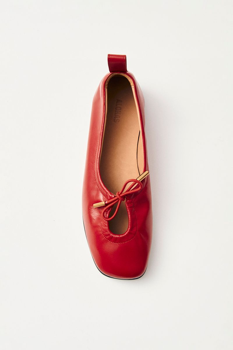 Rosalind Leather Ballet Flats - Red