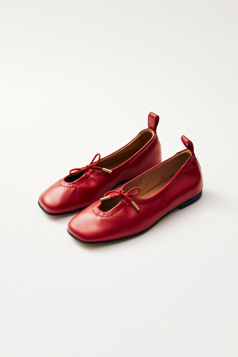 Rosalind Leather Ballet Flats - Red