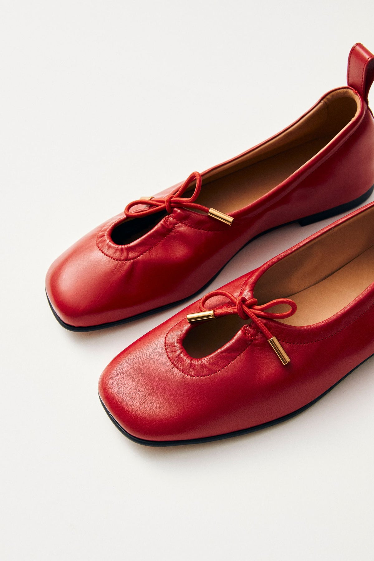 Rosalind Leather Ballet Flats - Red