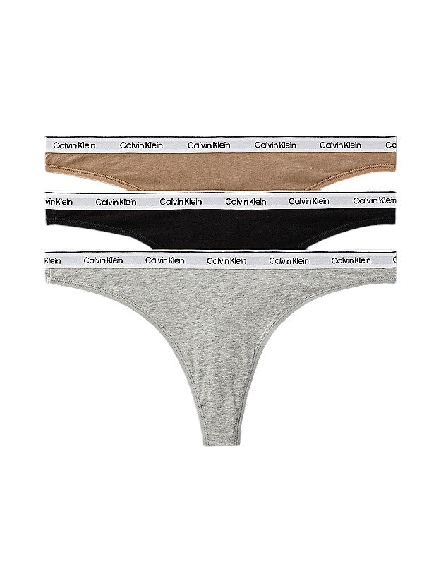 Thong 3Pk - Black/ Grey Heather / Café Fun