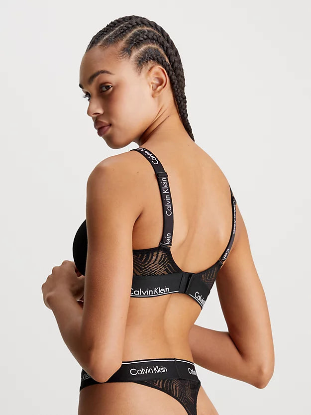 Lightly Lined Bralette - Black w/ black