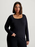 L/S Curve Neck - Black