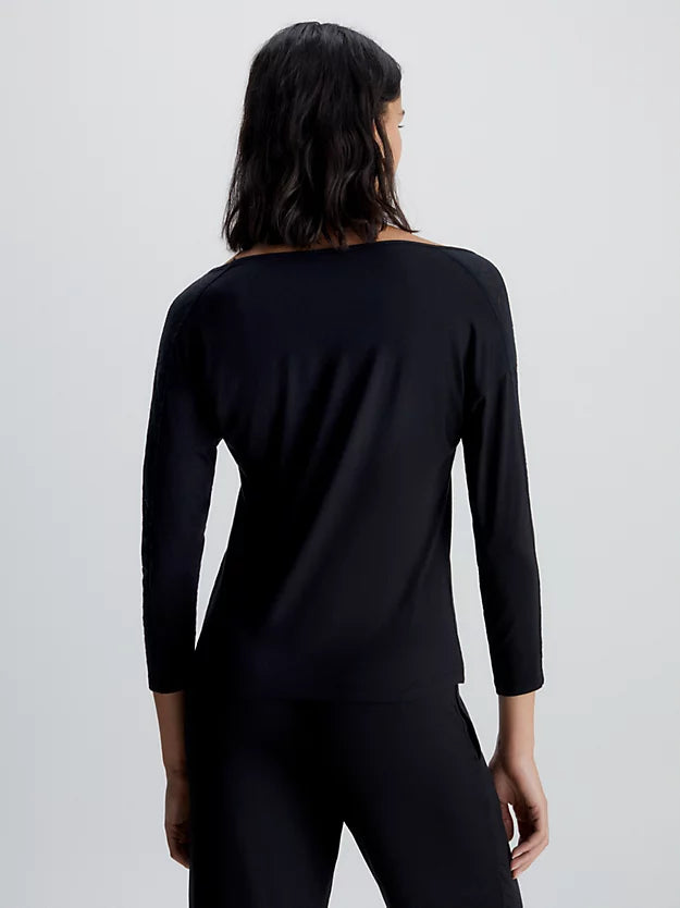 L/S Curve Neck - Black