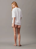 S/S Short Set - White Top_Subtle Bloom Bottom