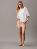 S/S Short Set - White Top_Subtle Bloom Bottom