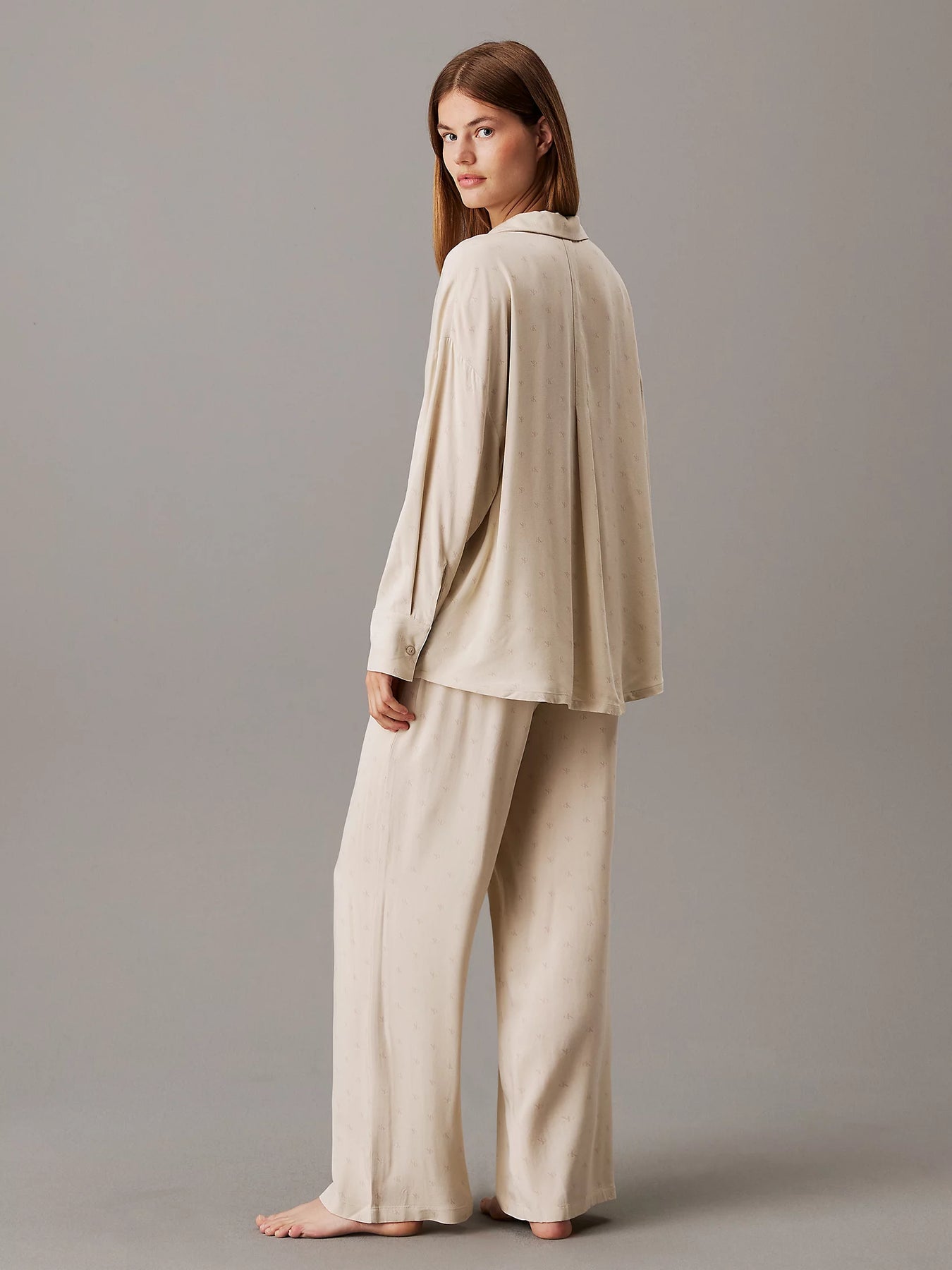 L/S Buttondown & Pant Sleep Set - Diamond Logo Cocoon