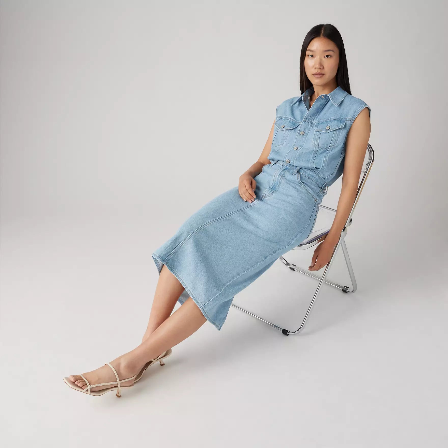 Iconic Sleeveless Dress - Wrapped In Blue