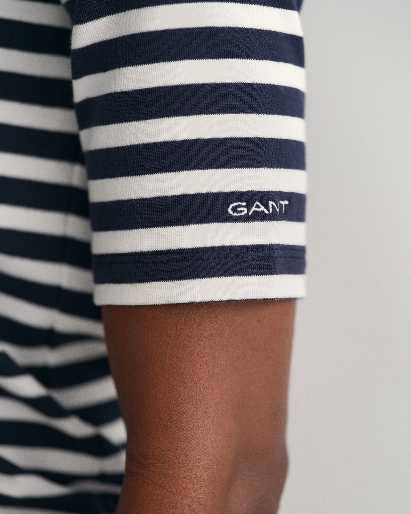 Slim Striped 1X1 Ribbed SS T - Evening Blue