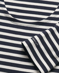 Slim Striped 1X1 Ribbed SS T - Evening Blue