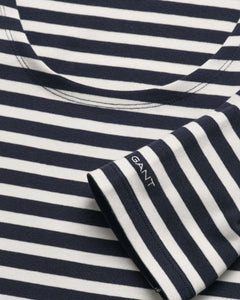 Slim Striped 1X1 Ribbed SS T - Evening Blue