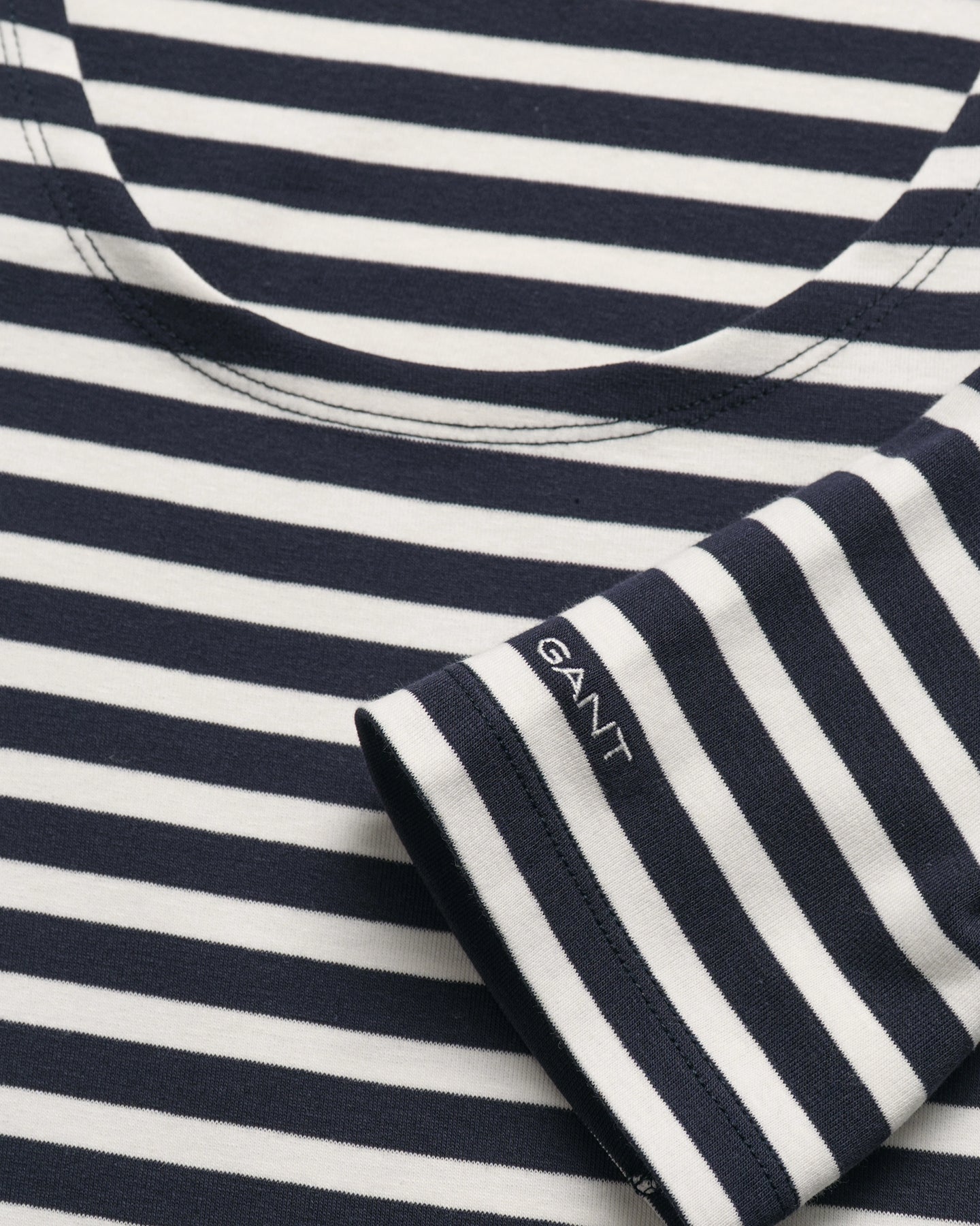 Slim Striped 1X1 Ribbed SS T - Evening Blue