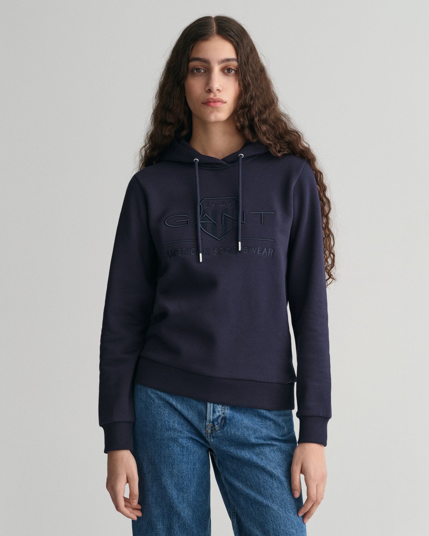Regular Tonal Shield Hoodie - Evening Blue