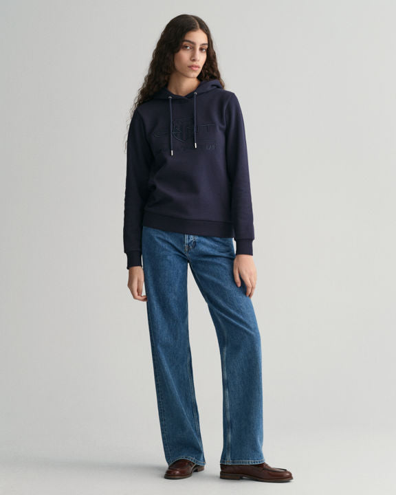 Regular Tonal Shield Hoodie - Evening Blue