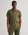 Regular Fit Shield Piqué Polo Shirt - Juniper Green