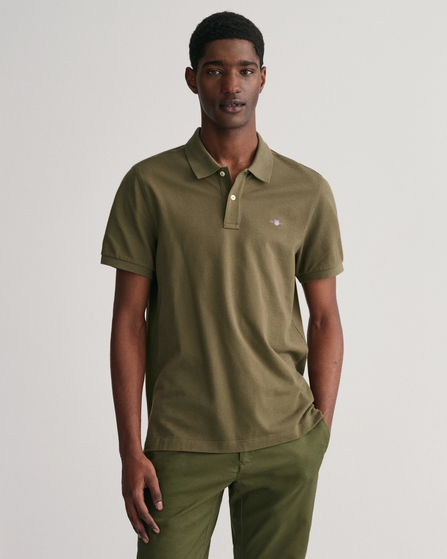 Regular Fit Shield Piqué Polo Shirt - Juniper Green