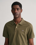 Regular Fit Shield Piqué Polo Shirt - Juniper Green