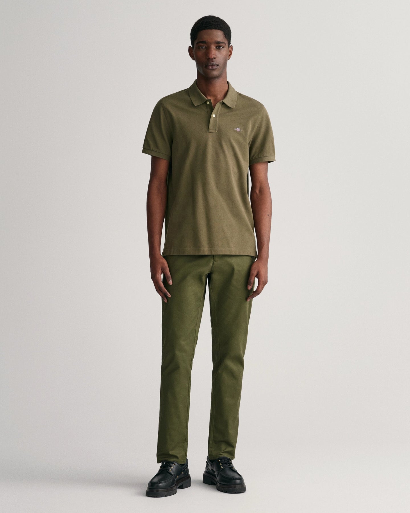 Regular Fit Shield Piqué Polo Shirt - Juniper Green
