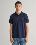 Regular Fit Shield Piqué Polo Shirt - Evening Blue