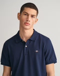 Regular Fit Shield Piqué Polo Shirt - Evening Blue