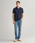 Regular Fit Shield Piqué Polo Shirt - Evening Blue
