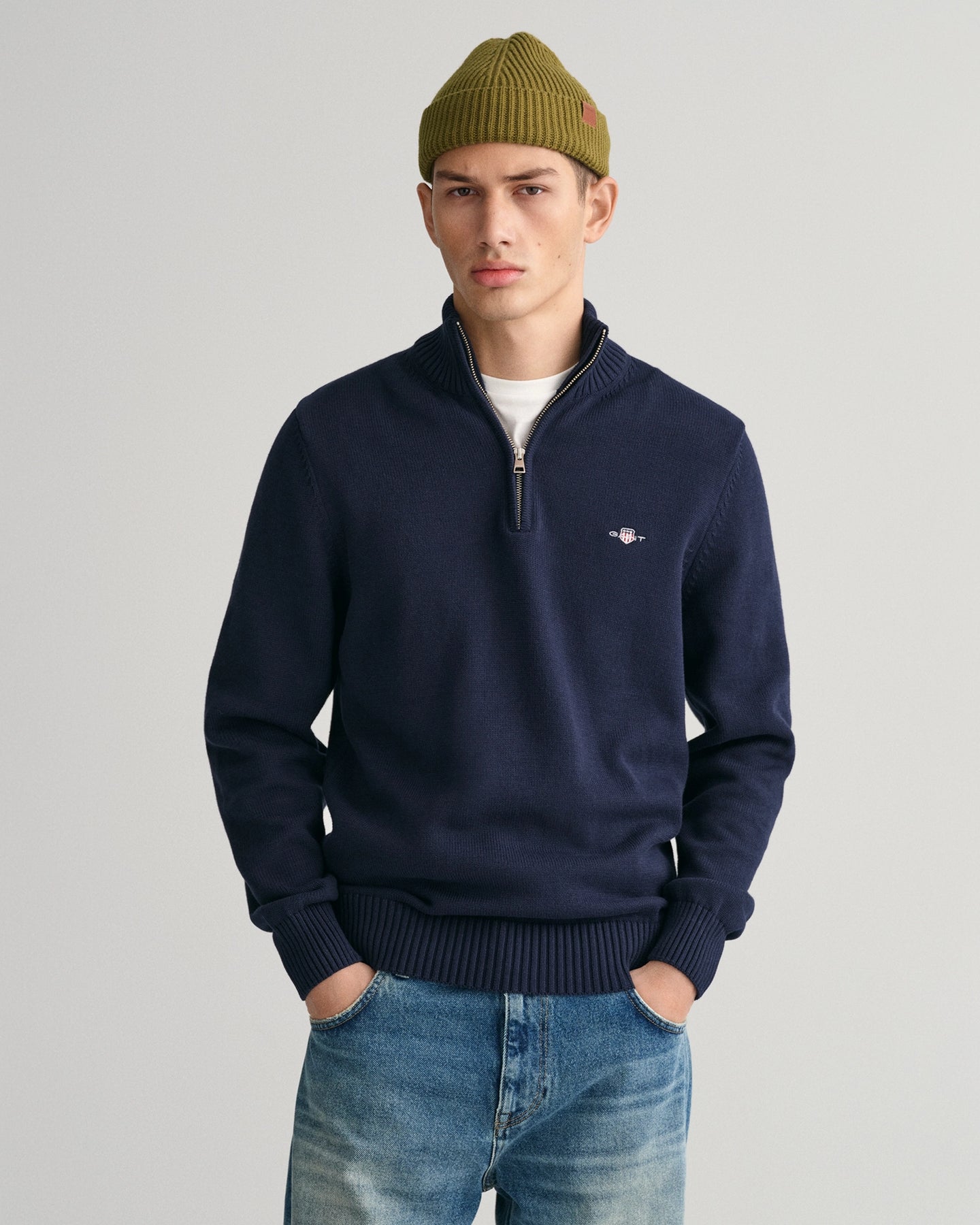 Casual Cotton Halfzip - Evening Blue