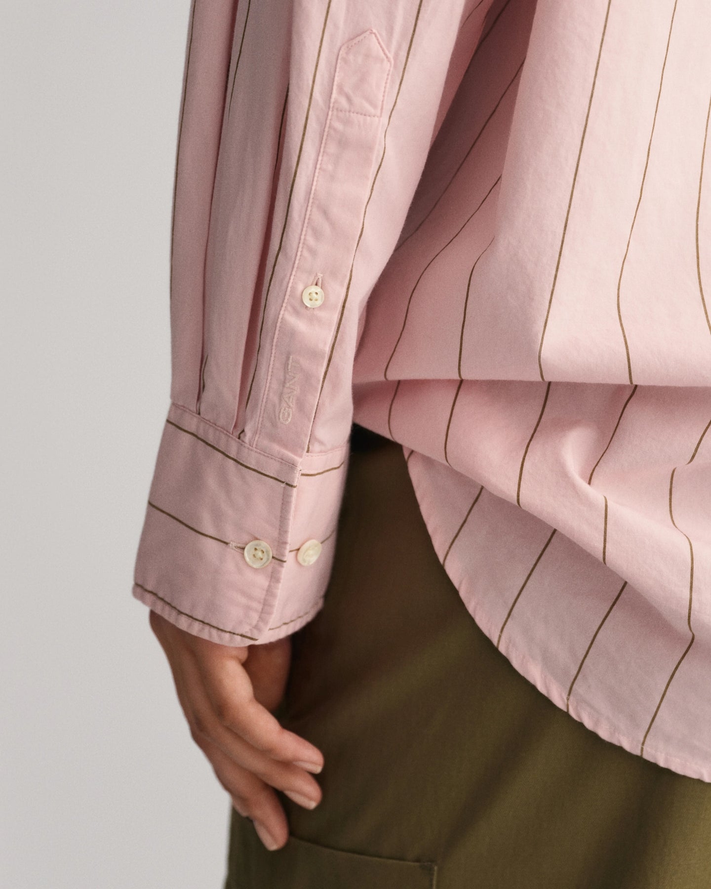 OS Luxury Oxford Bd Striped - Faded Pink