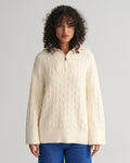 Herringbone Half Zip - Cream