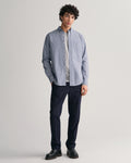 Reg Poplin Micro Check Shirt - College Blue