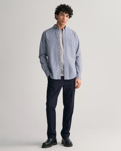 Reg Poplin Micro Check Shirt - College Blue