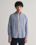 Reg Poplin Micro Check Shirt - College Blue