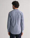 Reg Poplin Micro Check Shirt - College Blue