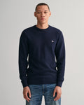 Micro Cotton Texture C-Neck - Evening Blue