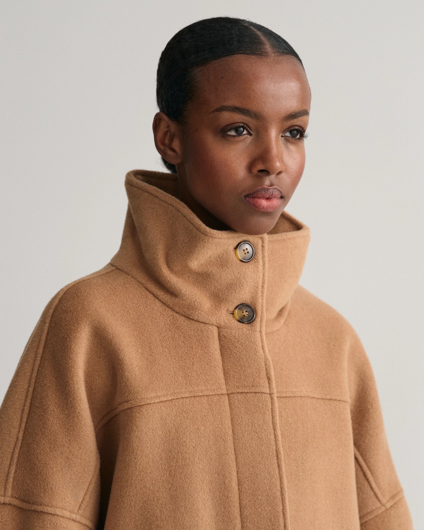Cropped Wool Jacket - Warm Khaki
