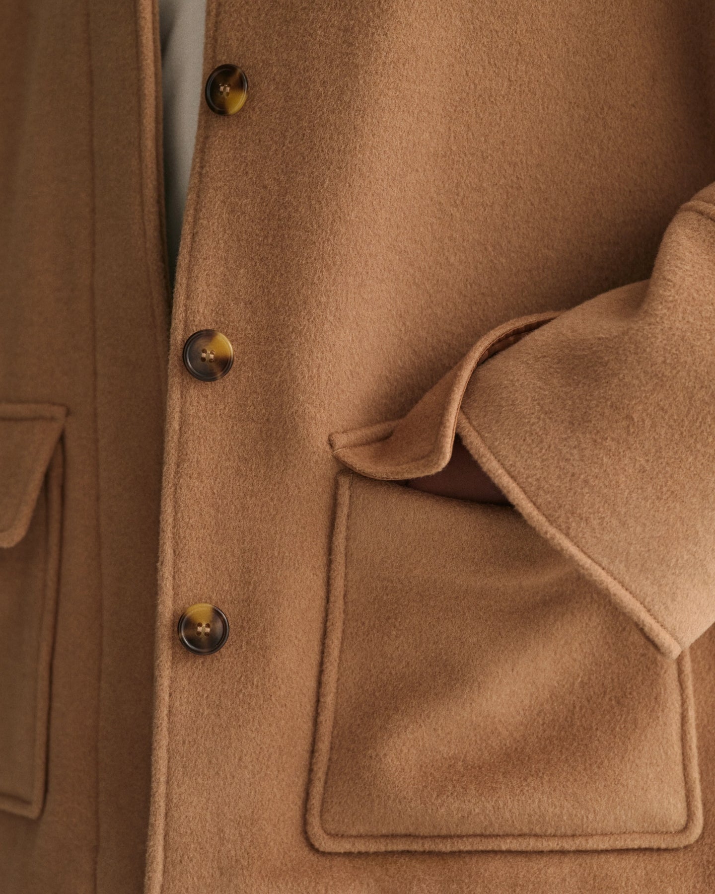 Cropped Wool Jacket - Warm Khaki