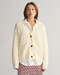 Textured Cotton Cardigan - Cream