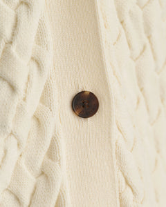 Textured Cotton Cardigan - Cream