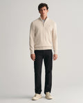 Casual Cotton Halfzip - Light Beige Melange