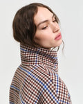 Checked Cropped Wool Jacket - College Blue