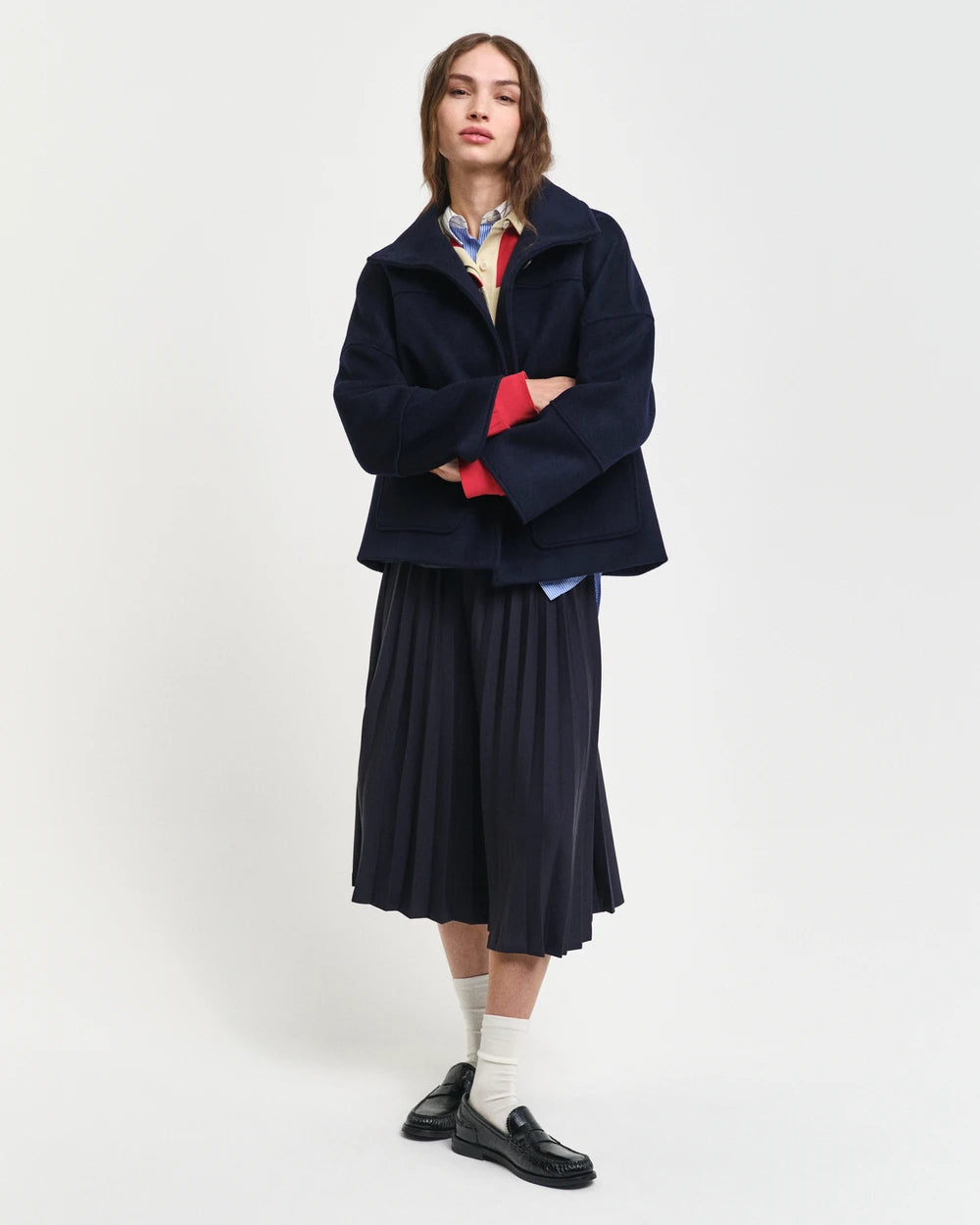 Cropped Wool Jacket - Evening Blue