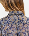 Rel Paisley Cot Silk Shirt - Persian Blue