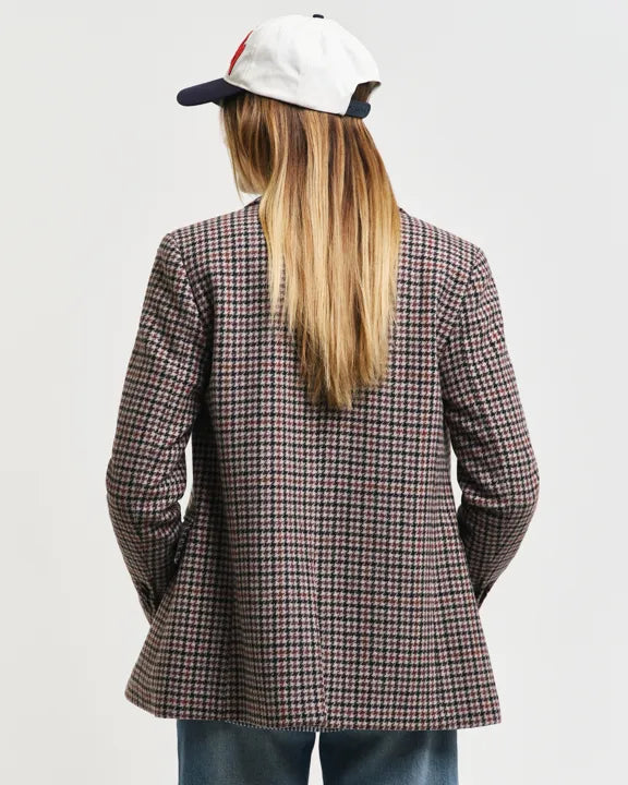 Reg Houndstooth Blazer - Soft Oat