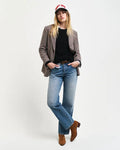 Reg Houndstooth Blazer - Soft Oat