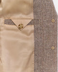 Reg Herringbone Short Blazer - Caramel Beige