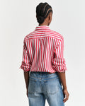 Reg Poplin Wide Striped Shirt - Bright Red