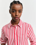 Reg Poplin Wide Striped Shirt - Bright Red