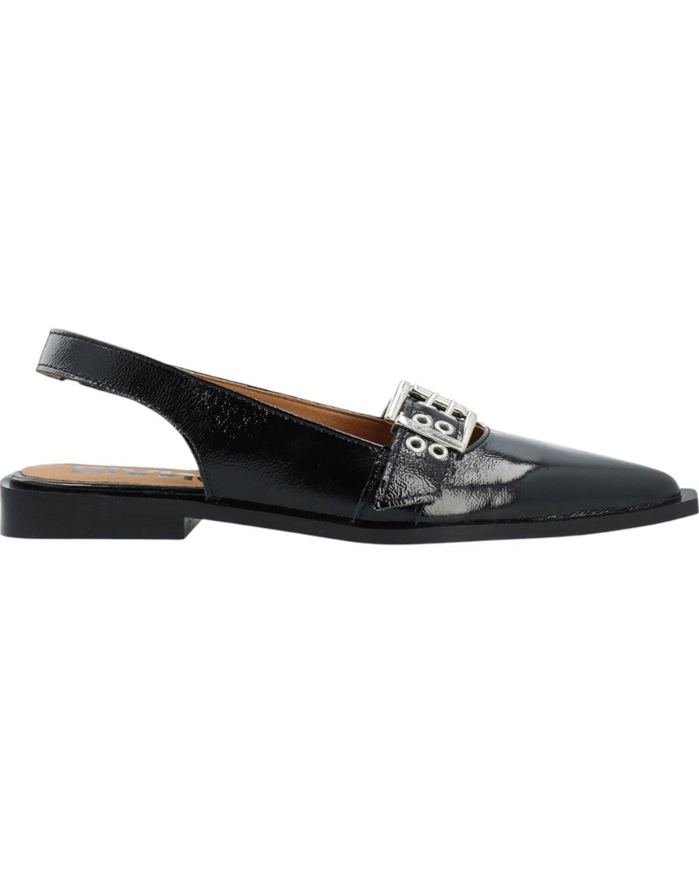 Biavictoria Single Buckle Slingback Leather - Black Nappalak