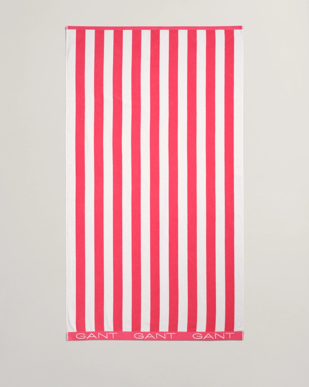 GANT Home Block Stripe Beach Towel - Watermelon Red